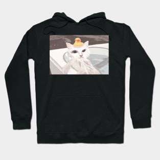 White Cat with Duck Hoodie